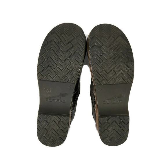 Dansko Professional Women's Brown Patent Leather Floral Paisley Clogs 11 - Picture 6 of 6